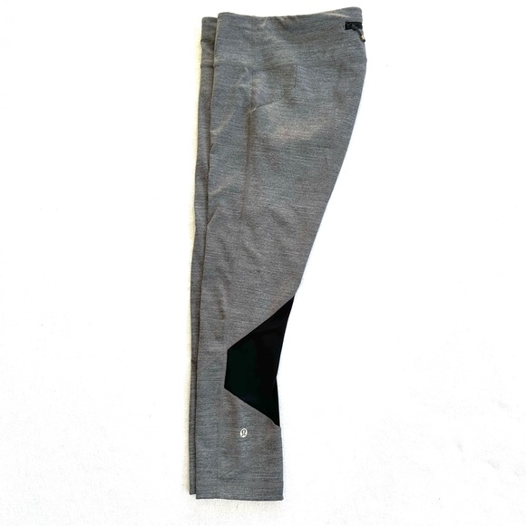 LULULEMON PACE RIVAL CROP 23”. HEATHERED GRAY/BLACK. PERFECT CONDITION. Sz6 - Picture 5 of 11